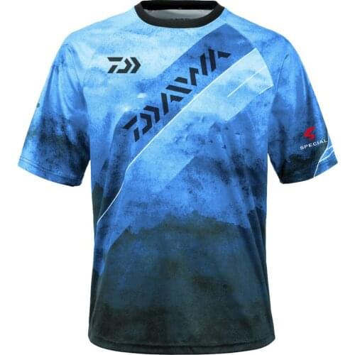 DAWA Fishing Tee Summer Outdoor Breathable Quick Dry Fishing Tshirt Men Sports Golf Cycling Running Coolmax Fishing Clothes