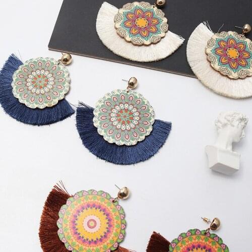 Fashion Floral Waves Fan Drop Earrings for Women