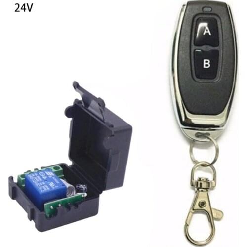 DC 24V 1CH Relay Receiver Module RF Switch Button Remote Control Gate Garage Power Remote