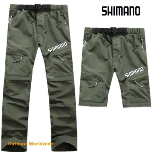 Mens Quick Dry Detachable SHIMANOS Fishing Pants Outdoor Sport Summer Camping Trekking Fishing Shorts Breathable Thousers