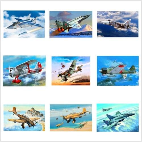 Dpsprue Diamond Painting Kit Cross stitch Full Square/Round Diamond Embroidery Airplane 5D DIY Mosaic Home Decoration Gift