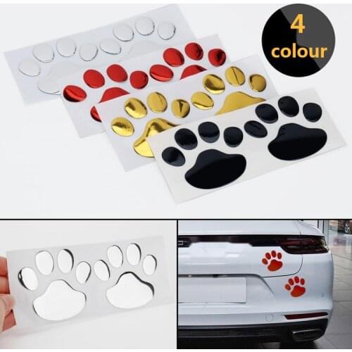 Car stickers for 3D design of the back of fresh foreign film adhesive forest panda paw animal dog Car accessories Car tag