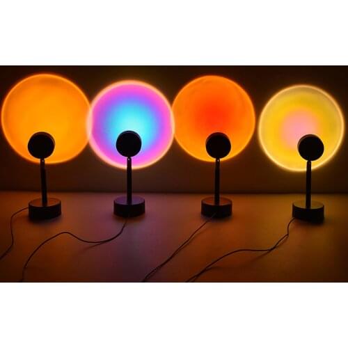 Night Light Projector Led Lamp 90 Degree Rotation Rainbow Projection Lamp,Romantic Led Light Sunset Night Light Home Party decor