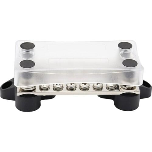 New Plastic Bus Bar 12V Electrical Terminal Dual Junction M4 Studs 6P