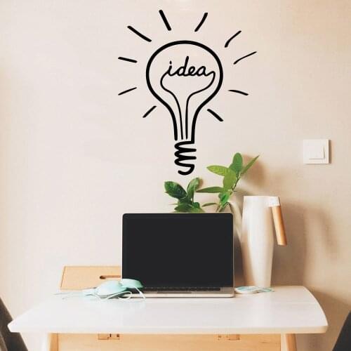 Idea Quote Wall Stickers Self Adhesive Art Wallpaper For Office Rooms Decor Vinyl Art Decal Living Room Sticker Mural