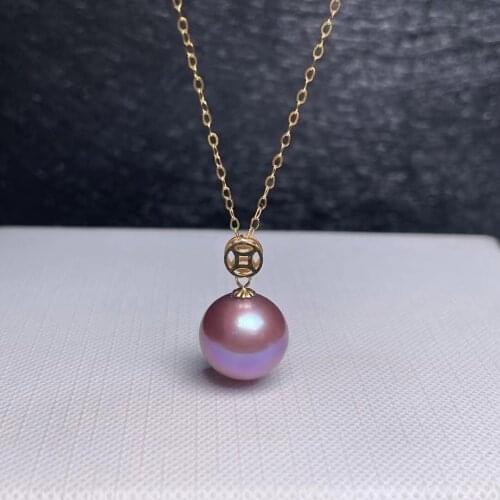 Shilovem 18k yellow gold Natural pearls pendants fine Jewelry women trendy no necklace party new gift plant mymz11-126666zz