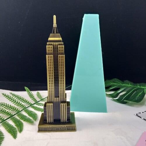 QT0246 PRZY Empire State Building Silicone Mold Tower Candle Molds Gypsum Chocolate Candle Mold Clay Resin Moulds Eco-friendly