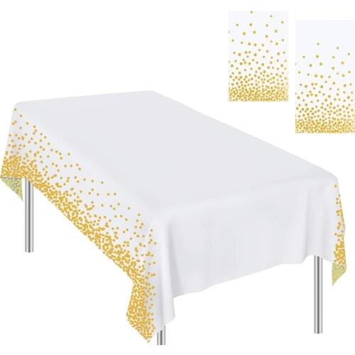 Disposable Printed Golden Dot Tablecloth Rectangle Birthday Festival Wedding Table Supplies Home Decorations