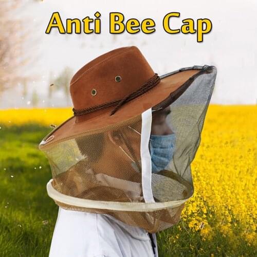 Beekeeping Supplies Protect Cap Beekeeper Fly Insect Net IN STOCK ! Durable Anti-bee Sting Hat Cotton Linen Woven Fabric Hat
