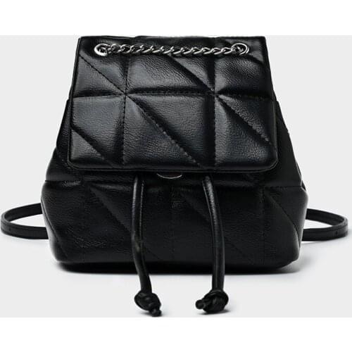 Black and Green Cute Side Bag Solid Color Soft Single Shoulder Handbag Chain Mini Backpack Women Bags for Women 2021 Luxury