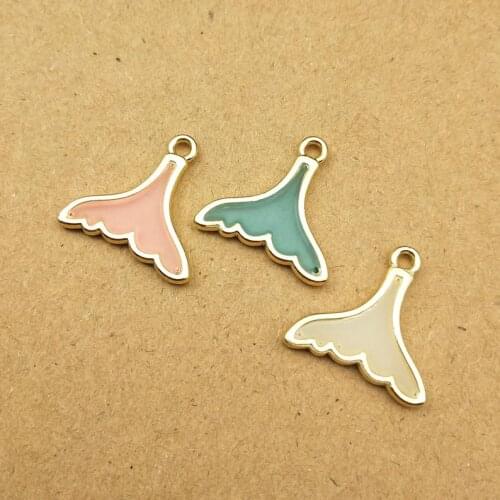 10pcs 18x19mm enamel fish tail charm for jewelry making earring pendant bracelet charms