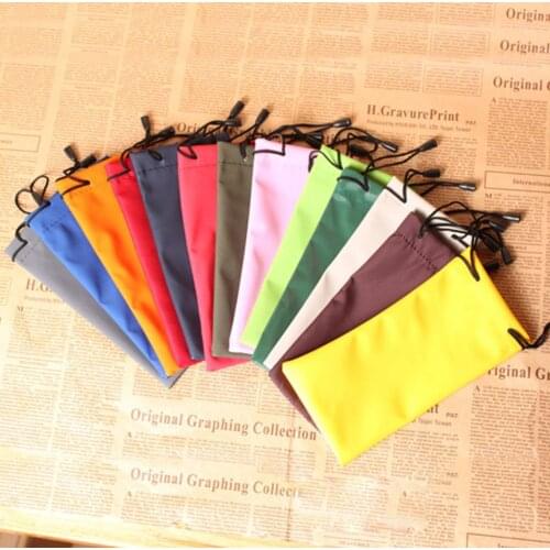2pcs Sunglasses Glasses Pouch Soft Bag Mobile Phone Bag Random Color