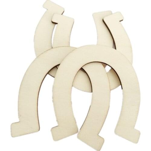 24PCS Blank DIY Wooden U Shape Embellishments for DIY Crafts DIY Festival Party Crafts Tree Shaped Wood Craft