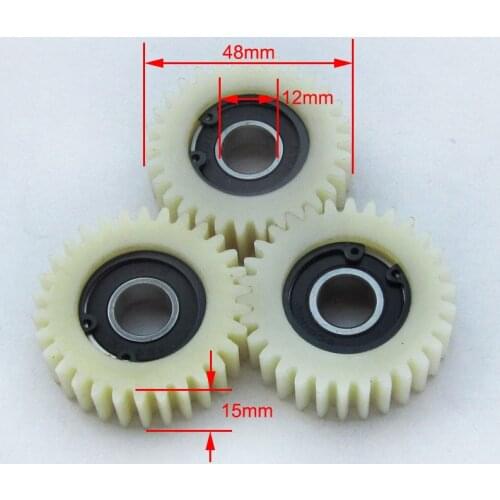 30 Teeth Nylon Motor Gear Pinion Gear with Bearings 6001RZ fit 48V 500W Unite Brushless Motor 1418 1020Z Electric Scooter