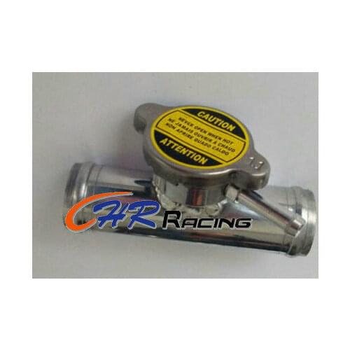 38mm 1-1/2" Alloy Aluminum In Line Radiator Hose Connector Filler Neck + Cap