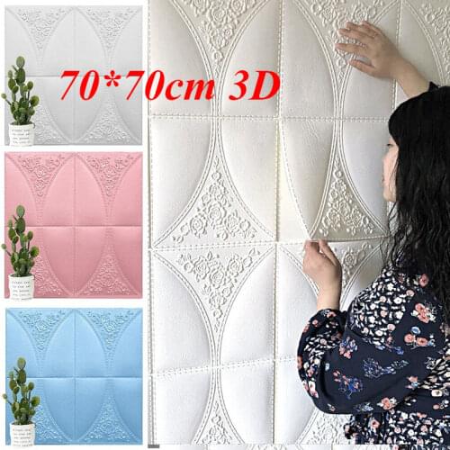 70*70cm 3D Ceiling Wall Stickers Soundproof Self-Adhesive Roof Sticker TV Background Decorative for Living Bedroom PVC Wallpaper