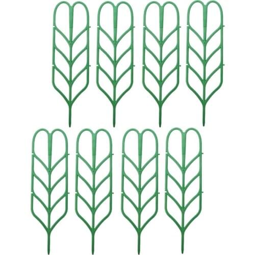 8Pcs Mini DIY Leaf Shape Garden Trellis Plants Lattice Pots Supports for Climbing Plants Potted Vines Ivy Cucumbers