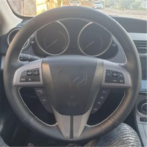 Car Steering Wheel Cover For Mazda 3 Axela 2008-2013 Mazda CX-7 CX7 2010-2016 Mazda 5 2011-2013 Leather Braid For Steering Wheel