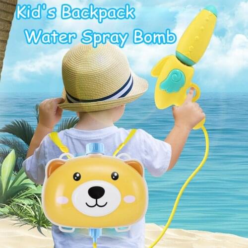 Children Backpack Water Gun Toy Cartoon Bear Animal Water Spray Toy Water Blasters Spray Bomb Toy Children Kids Pool Beach Toys