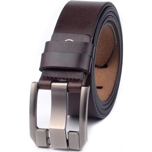 Men Genuine Leather Belt Luxury Brand Alloy Metal Pin Buckle Designer Belts Waist Strap Male for Jeans Design