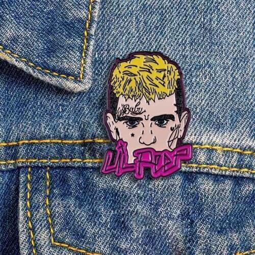 Hip Hop Hell Boy Brooch Lil Pip Cartoon Enamel Pin Punk Rock Star Badge Fan Collection Gift