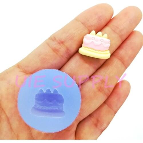 GYL619U 18.4mm x 15.5mm Birthday Cake Silicone Mold Fondant Decoration Candy Resin Clay DIY FOOD SAFE OVEN SAFE