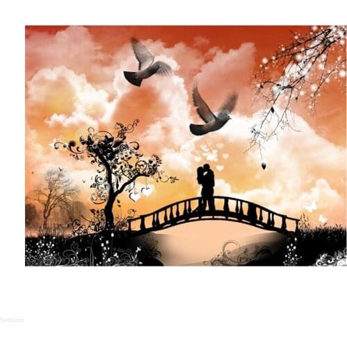 2020 New Arrival Diamond Painting Lovers Lovebird Tree Bridge Embroidery Paint 5D DIY Cross Stitch Craft Home Decor Full Drill05