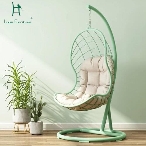 Louis Fashion Patio Swings Iron Art Nordic Indoor Garden Single Laziness Balcony Rocking Chair