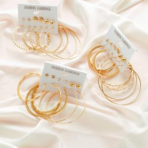 Fashion Personality Creative 6 Pairs of Earrings Simple Set Earrings Women Earrings Best-selling Accessories Gifts