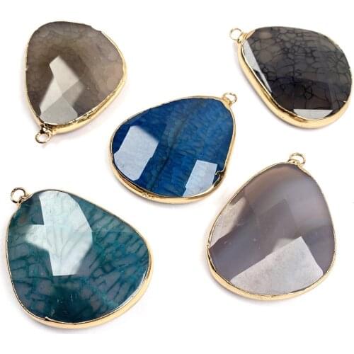 New Style Natural Stone Pendant Section Irregular Dragon Agates Pendant For Jewelry Making DIY Necklace Accessory