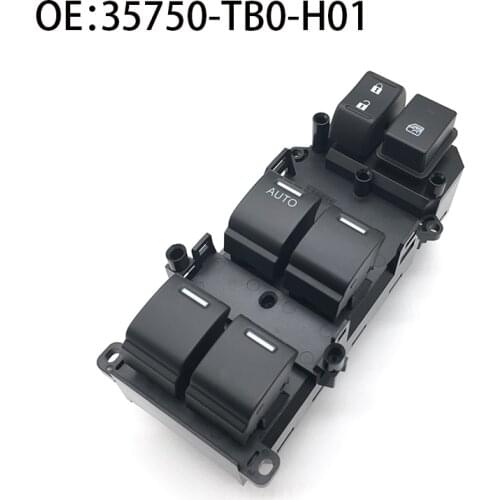 Para honda accord 2008 -2011 frente esquerda motorista lado interruptor elétrico janela do carro botão mestre 35750-TB0-H01