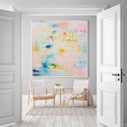 Hand-painted oil painting abstract yellow canvas oil painting modern home decoration art oil painting can be customized