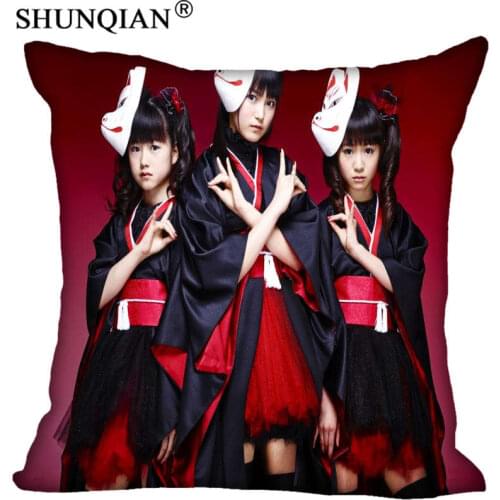 Nice Babymetal Pillowcase Satin Fabric Pillow Cover Square Zipper Pillow Cases Home Office Wedding Decorative Friend Gift