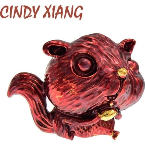 CINDY XIANG 3 Colors For Choose Enamel Squirrel Brooches For Women And Men Unisex Animal Pins Fashion Jewelry High Quality Gifts
