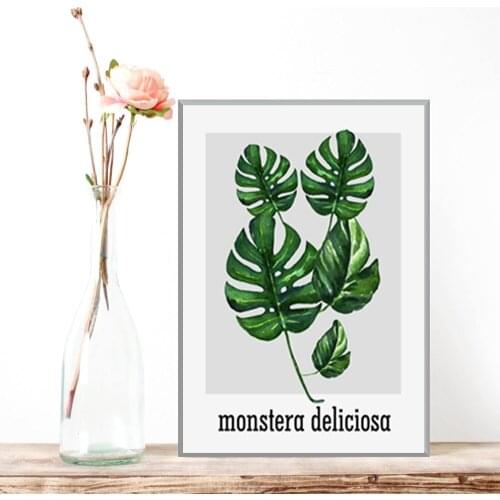 Tropical plant leaves Monstera Deliciosa Nordic Style Canvas Print Painting Wall Art Picture For Home Decoration No Frame LZ815