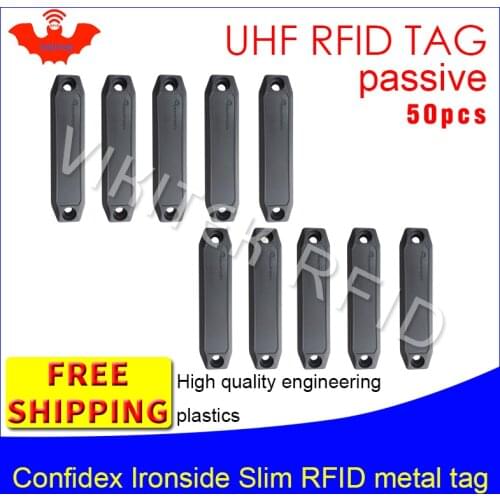 UHF RFID anti-metal tag confidex ironside slim 915m 868m Impinj Monza4QT 50pcs free shipping durable ABS smart passive RFID tags