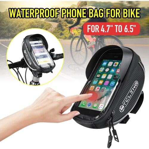 Cycling Bicycle Bike Head Tube Handlebar Cell Mobile Phone Bag Case Holder Screen Phone Mount Bags Case For 4.7 to 6.5inch
