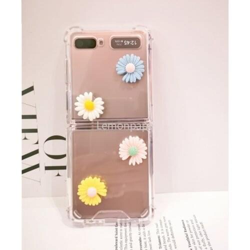 Vintage Flower Clear Case for Samsung Galaxy Z Flip 5G Cover Transparent Anti-fall Protective Shell for Samsung Z Flip Case