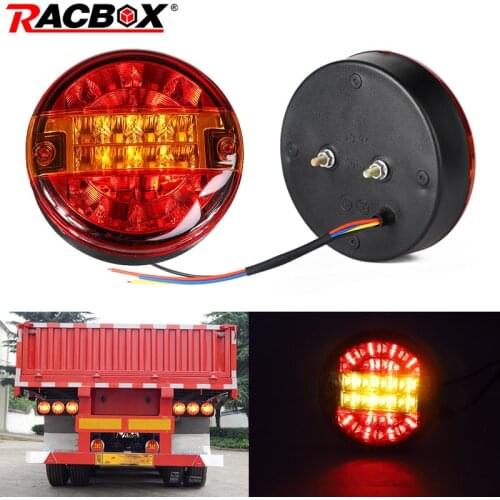 Rear Tail Light Round Hamburger LED Brake Turn Signal 12V 24V For Lamp Lorry Truck Car Van Trailer Dongfeng Foton Howo Jiefang