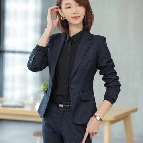Ladies suit autumn and winter new fashion business white-collar manager overalls temperament wild ladies two-piece suit