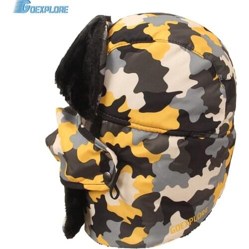 Goexplore Snow Cap Thicken Masked full cover Winter camouflage Cap Sport Outdoor Camping Hiking Ski Hat For Men Women