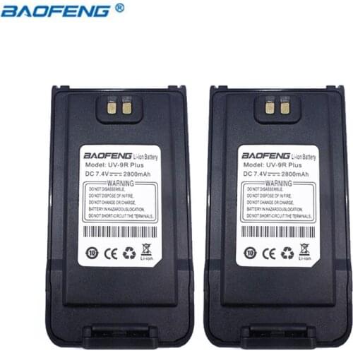 2Pcs Baofeng Walkie Talkie Accessory UV-9R Plus 2800mAh DC 7.4V Battery for Waterproof UV 9R Plus Portable CB Ham Two Way Radio