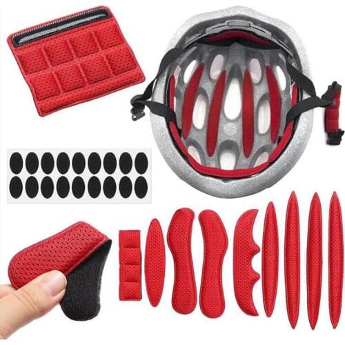 27Pcs Universal Helmet Inner Padding Foam Pads Sealed Red Sponge For Outdoor Cycling Motorcycle Bicycle Replacement Accessories