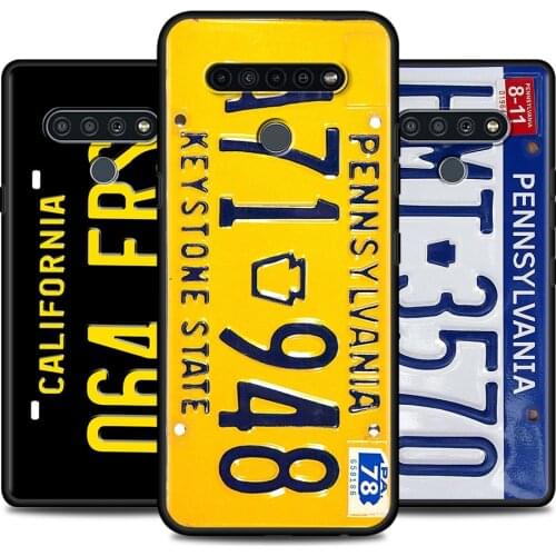 Phone Case For LG K50 K71 K61 K52 K50s K50 K42 K41s K40s K40 G8 G7 ThinQ G6 Shell Retro Funny License Plate Number Funda Coque