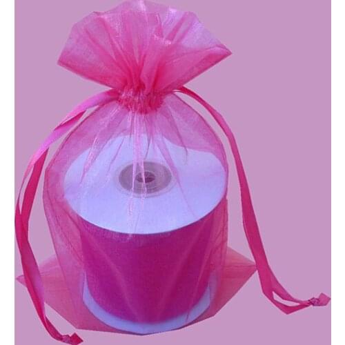 Free Shipping 500pcs/lot Fuchsia Organza Bags 7x9cm Christmas Wedding Gift Bags Jewelry Bags Gift packing Pouches