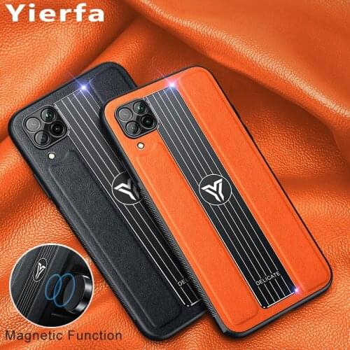 Cases For Huawei Nova 6 se Case Silicone Shockproof Bumper Metal Magnetic Leather Back Cover For Huawei Nova6 se 6se Phone Case