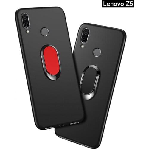 ISecret Funda for Lenovo Z5 L78011 Case luxury 6.2 inch Soft Black Silicone Magnetic Car Holder Ring Case for Lenovo Z5 Cover