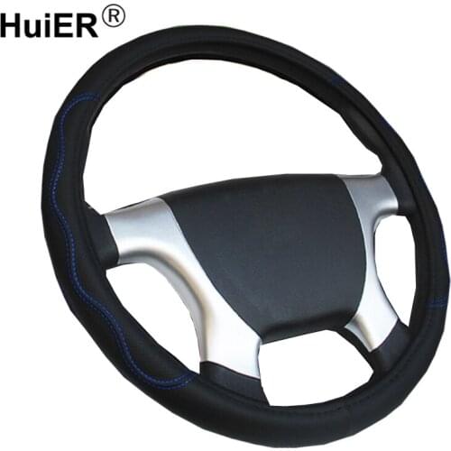 Huier Car Steering Wheel Cover 4 Diameters 36 CM 38 40 42 CM Artificial Leather For Auto Truck Car Steering-Wheel Car Styling
