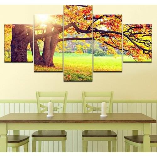 The beautiful tree 5 piece Wallpapers modern Modular Poster art Canvas painting for Living Room Home Deco