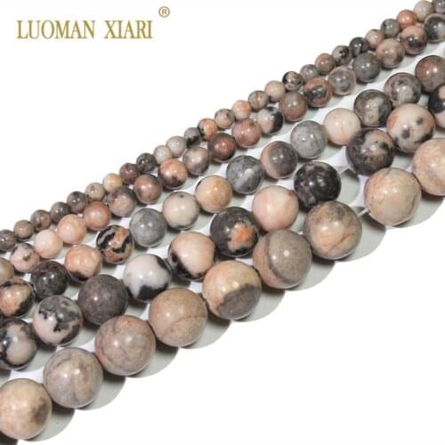 Fine AAA Pink Zebra Stone 100% Natural Round Beads For Jewelry Making DIY Bracelet Necklace Materials 4/6/8/10/12 mm Strand 15